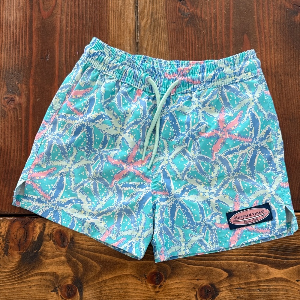 Vineyard Vines Aqua Starfish Swim Trunks size 4T